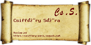Csiffáry Sára névjegykártya